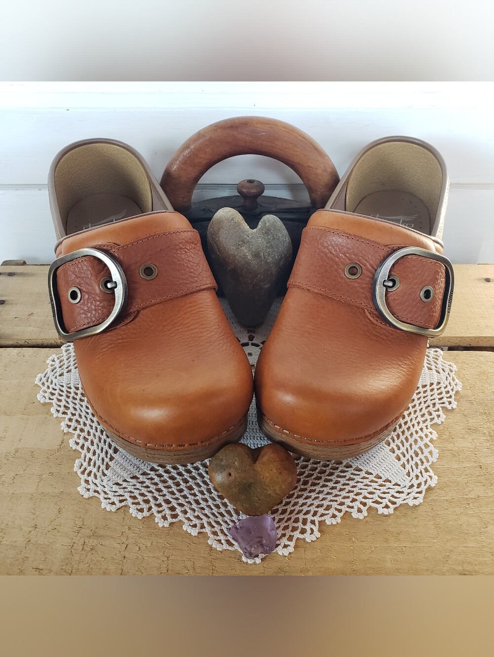 Apricot Dansko Pro Pearson Honey Clogs Tumbled Buckle Boho Cottagecore Prairie ♡
